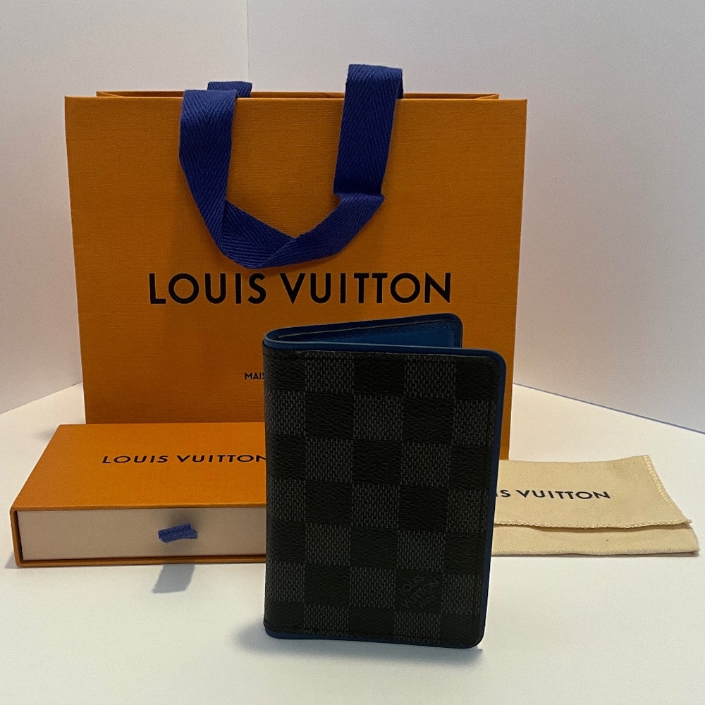 Louis Vuitton N64432 - Damier Graphite Canvas Pocket Organizer Neon Blue (Rare)
